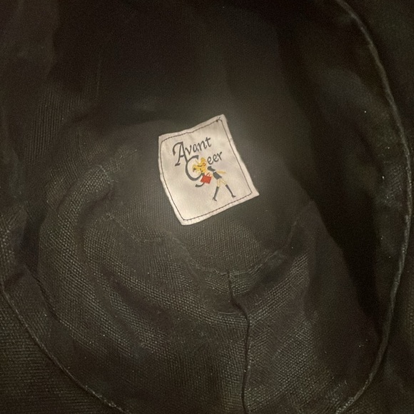 🤩 Streetwear smiley face bucket hat black cotton frayed edges - Picture 2 of 6